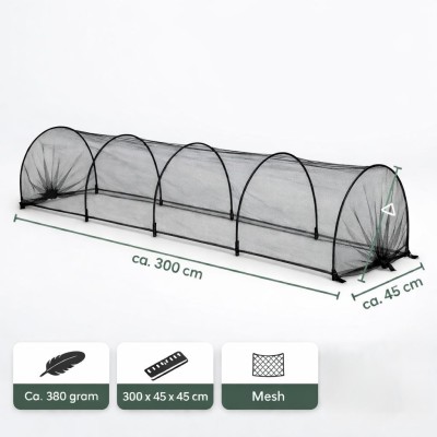 Ceruzo Kweektunnel Insectennet- 3 Meter - Opvouwbaar - tegen Ongedierte