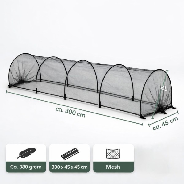Ceruzo Kweektunnel Insectennet- 3 Meter - Opvouwbaar - tegen Ongedierte