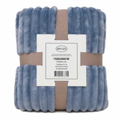 Ceruzo Fleece deken - 150x200 cm - denim blauw