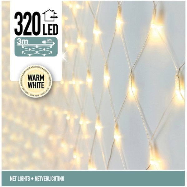 Netverlichting 320 LED's 300 x 150 cm warm wit