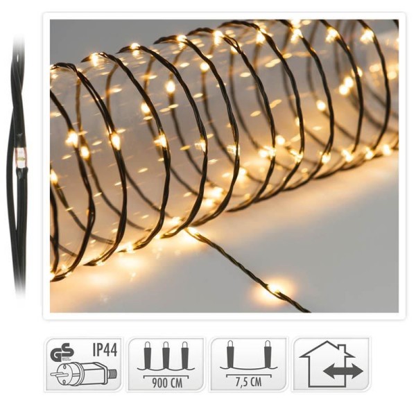 LED Verlichting 120 LED - 9 meter - extra warm wit - voor binnen en buiten - Soft Wire 