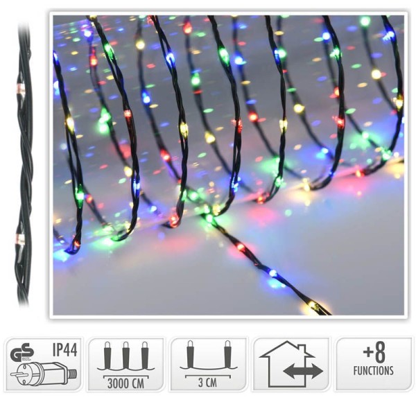 LED Verlichting 1000 LED - 30 meter - multicolor - voor binnen en buiten - 8 Lichtfuncties - Soft Wire