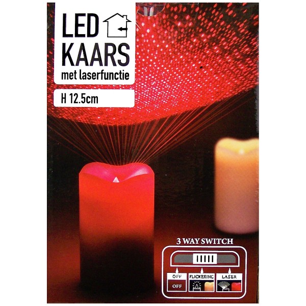 LED-kaars met laser - 12.5cm