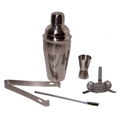 Mooie 5 delige RVS cocktailset