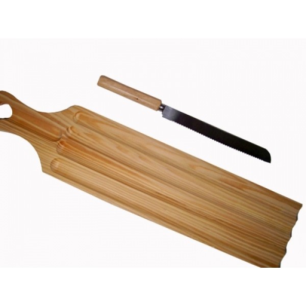 Cuisine broodplank met mes voor stokbrood