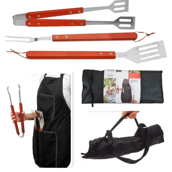 BBQ Schort met BBQ gereedschap - cadeautip