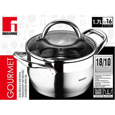 Bergner RVS 18/10 kookpan 16cm - 1,7 liter