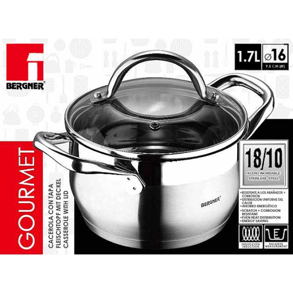 Bergner RVS 18/10 kookpan 16cm - 1,7 liter
