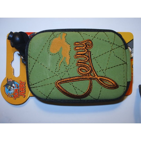 tom en jerry hard case camera tasje, groen / bruin