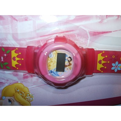 disney horloge princess, donkerrose