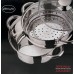 Ceruzo Stoompan 3.1 Liter - Rijst- en Groentestomer - 3-delig - Ø 20 cm - inductie - met glazen deksel