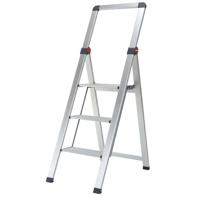 Duett Huishoudtrap Inklapbaar - 3 treden met beugel - Aluminium 