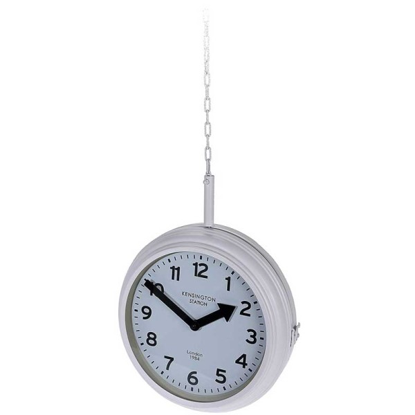Stationsklok hangend - 30cm - wit