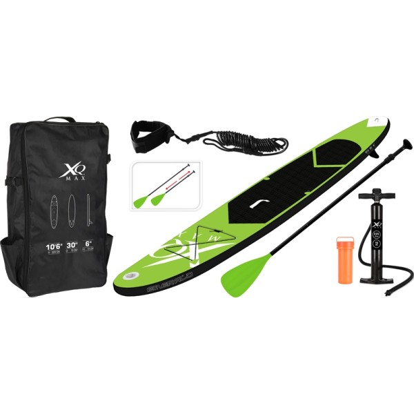 XQ Max SUP Board Set - Opblaasbaar - 320x76x15cm - lime