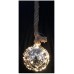Glazen bal met 30 LED's - 15cm - jute touw 100cm