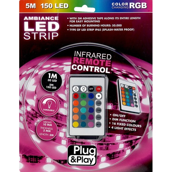LED-strip multi-colour van 5 meter met afstandsbediening
