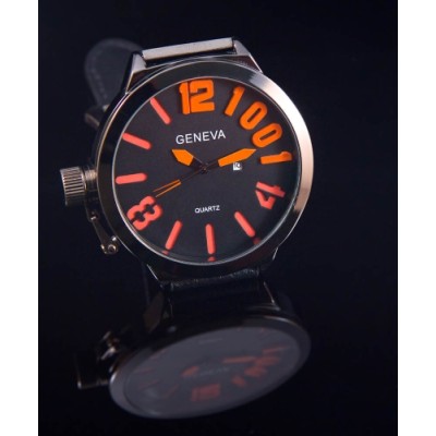 Geneva XXL herenhorloge oranje 
