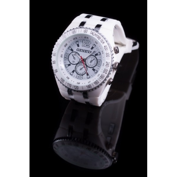 Schitterend geneva tachy horloges ( witte)