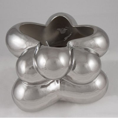 Chromen design plantenpottenset