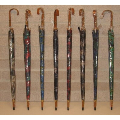 paraplu met houten handvat
