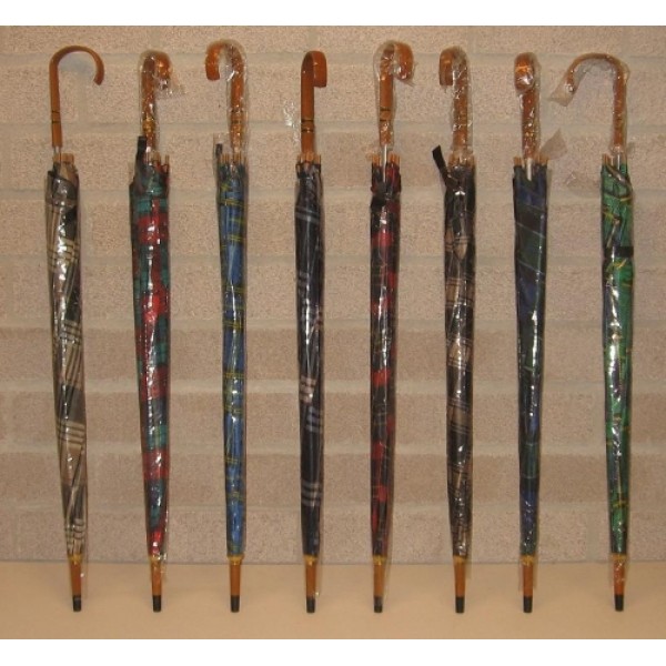 paraplu met houten handvat
