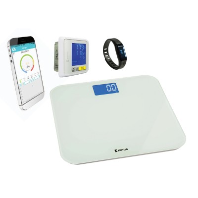 Sportset totaaloplossing: weegschaal, bluetooth sportarmband en bloeddrukmeter