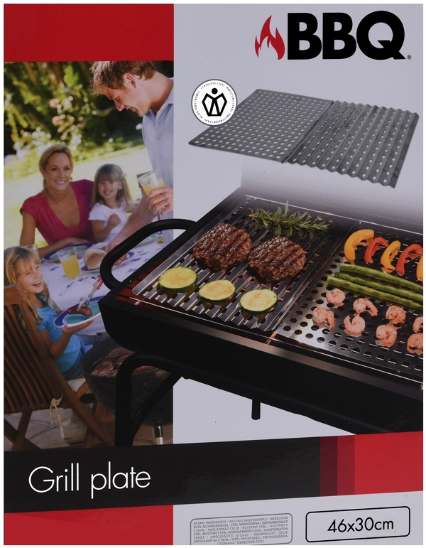 Barbecue RVS grillplaten - 2 stuks
