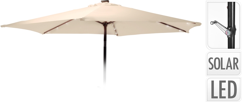 Parasol met verlichting - 270cm - creme