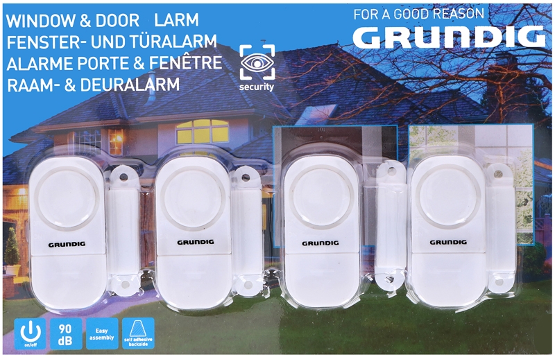 Grundig Raam- en deuralarm - 4 stuks Grundig Raam- en deuralarm - 4 stuks