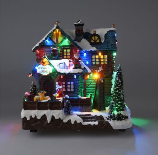 Kersthuis - Reindeer Lodge - Kerstmuziek en beweging