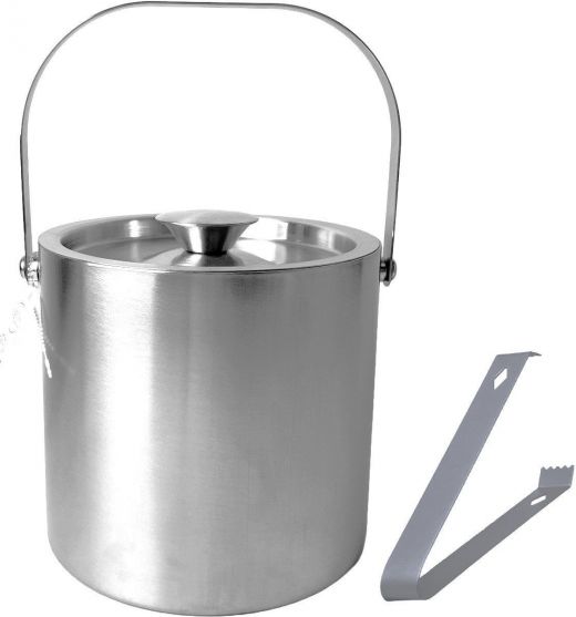 Ceruzo IJsemmer RVS - 3 Liter - extra Groot - met Deksel en Tang