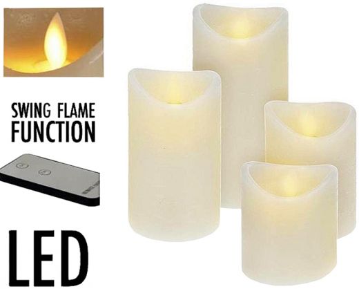 Wax LED Kaarsen met afstandsbediening - Set van 4