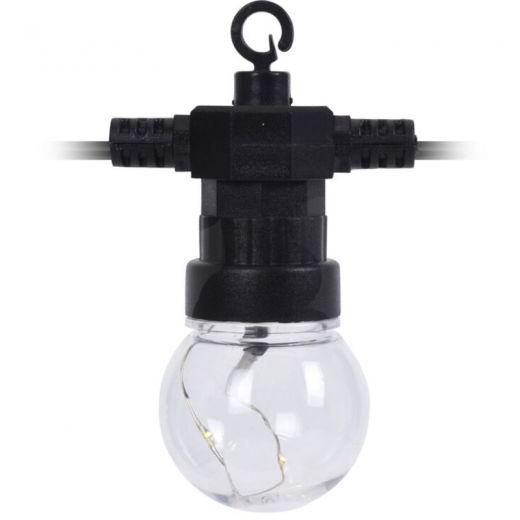 Lichtsnoer 10 Lampen - 30 LED's  - warm wit - diameter 5 cm - op batterijen - met timer