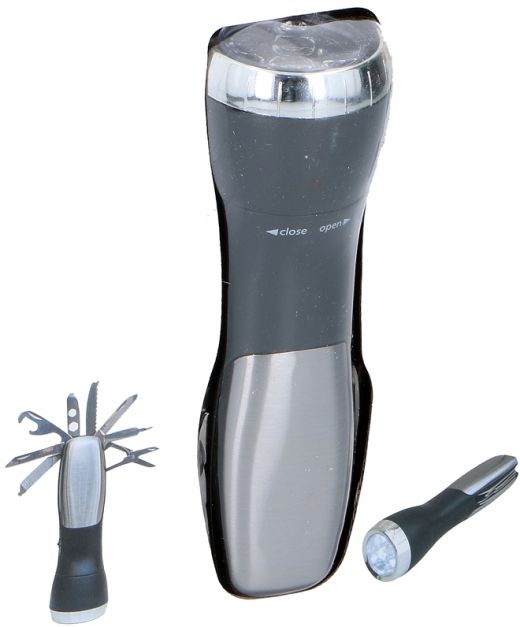 Multitool met zaklamp, noodlamp en 8 tools