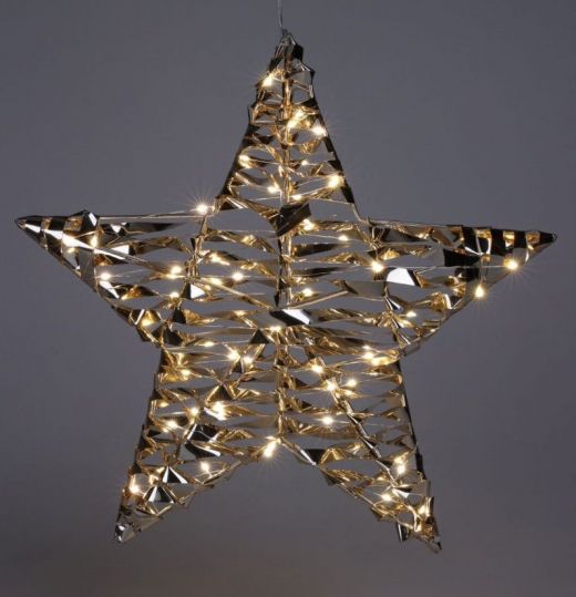 Verlichte Kerstster - Goud - 40 cm - 60 led 