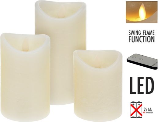LED-kaarsen met afstandsbediening - set van 3