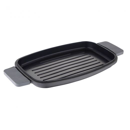 Infinity Chefs Grillplaat 42 x 22 cm -  Gegoten Aluminium  - Soft-Touch Handvaten