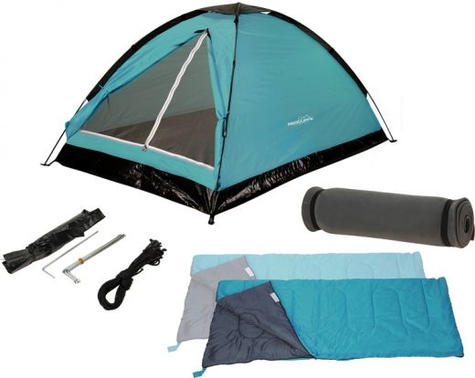 Kampeerset - 2-personen - Tent + Slaapzakken + Matjes
