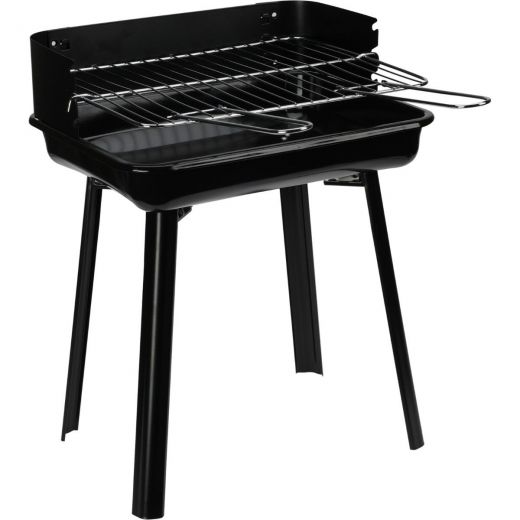 Houtskool BBQ - Mini Barbecue - 36x31xH45 cm - grillrooster 33x26 cm - Windscherm