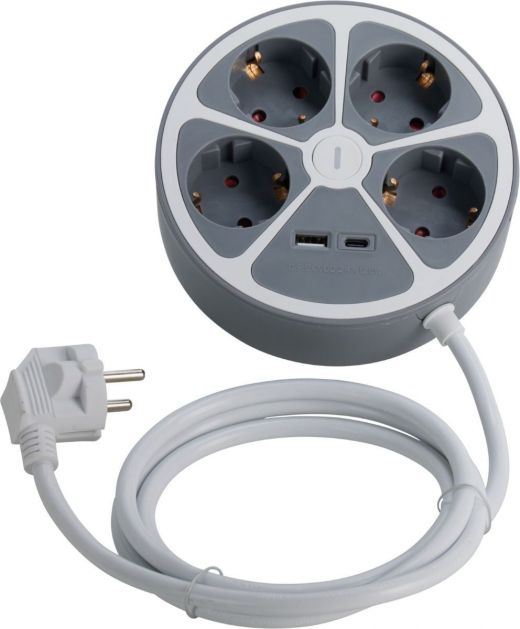 Stekkerdoos - 4-Weg - met USB