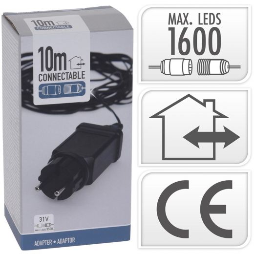 Start-adapter voor koppelbare kerstverlichting - 1600led's