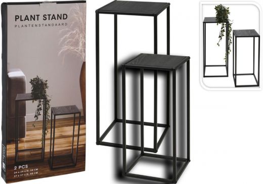 Plantenstandaard - 50 en 60 cm hoog - zwart