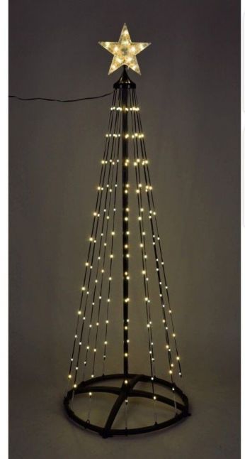 Kerstboom - Vlaggenmast - 210cm - 370 LED - Zwart Frame - Warm Wit