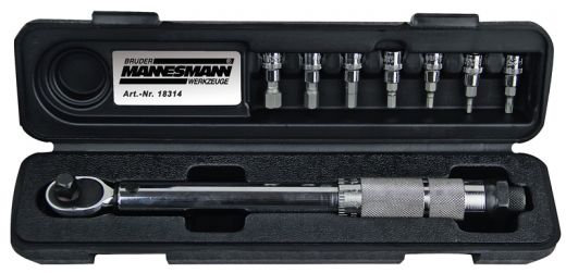 Brüder Mannesmann Momentsleutel 1/4" aansluiting (8 delig) in cassette