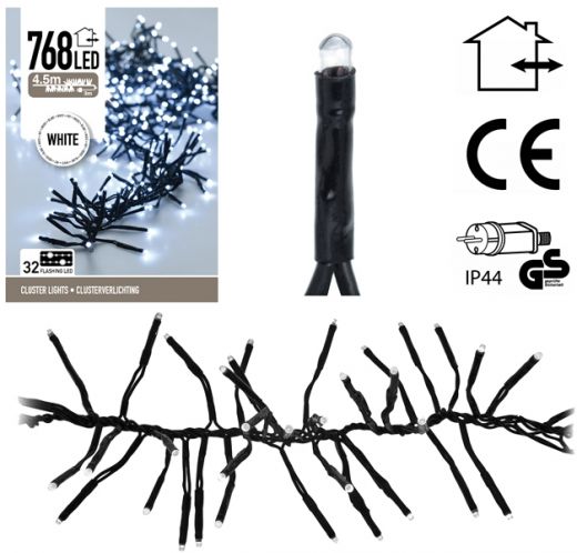 Clusterverlichting Flash 768 LED - 4.5 meter - wit