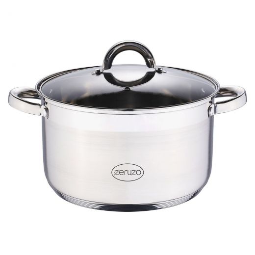 Ceruzo Kookpan -  RVS - Ø 24 cm -  H 14.5 cm - 6.3 L -  alle Warmtebronnen