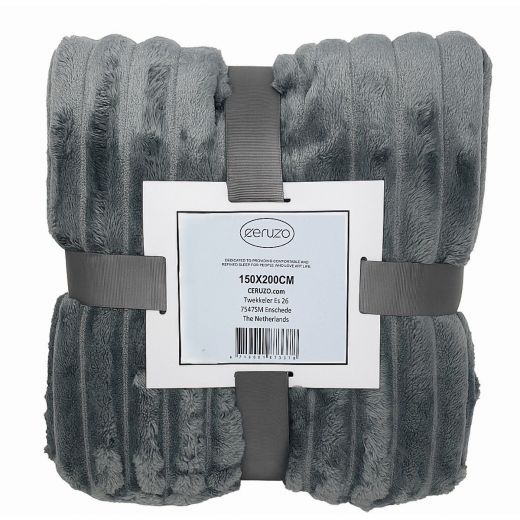 Ceruzo Fleece deken - 150x200 cm - grijs
