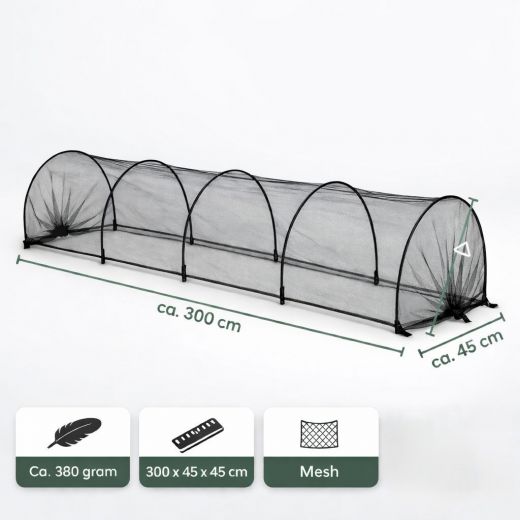 Ceruzo Kweektunnel Insectennet- 3 Meter - Opvouwbaar - tegen Ongedierte