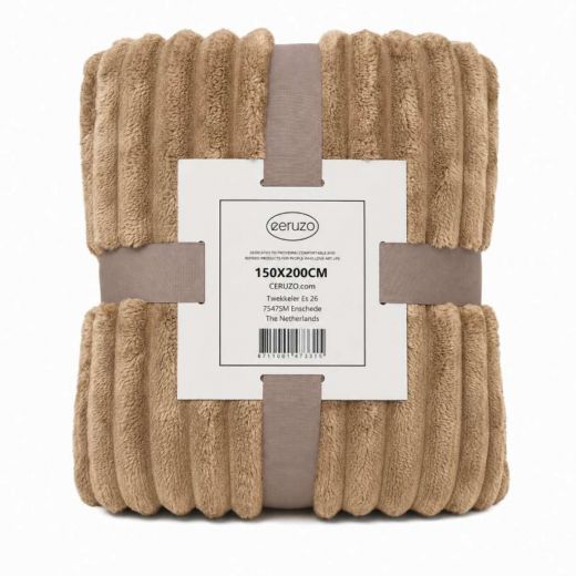 Ceruzo Fleece deken - 150x200 cm - camel