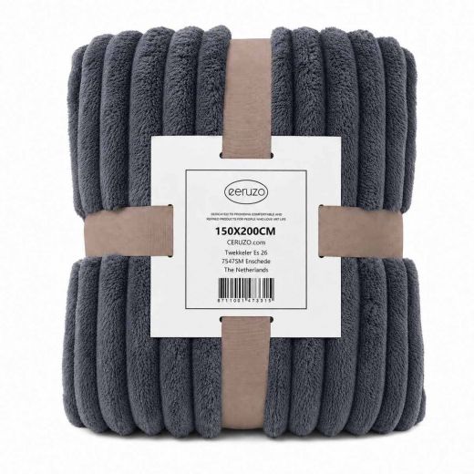 Ceruzo Fleece deken - 150x200 cm - antraciet